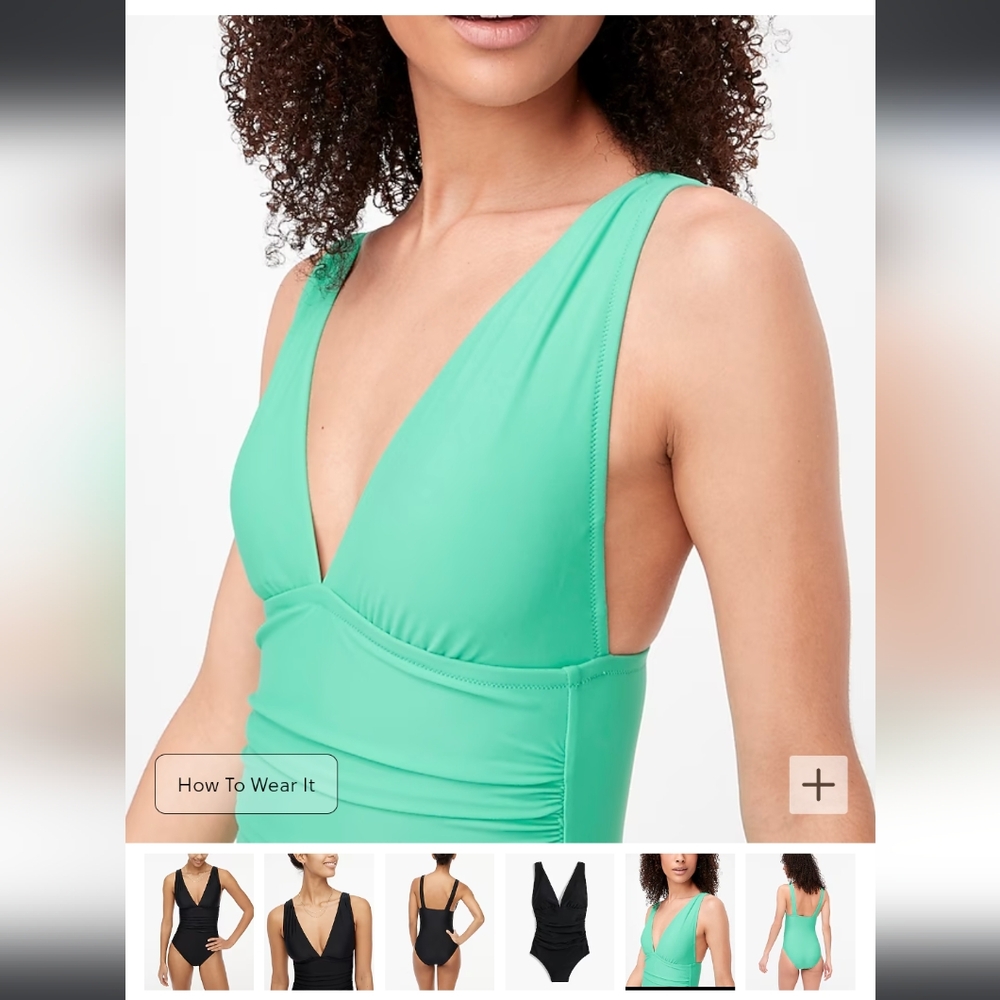 J Crew one piece v-neck rouched bathing suit